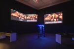 Photo of exhibiton space with video installation